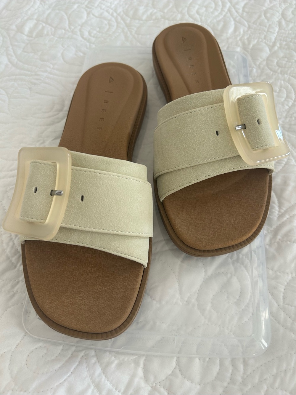 Reef Cushion Sunny Emma Buckle Slide Sandal Vintage EUC 8
